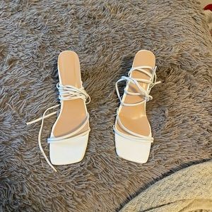 Criss cross white heals